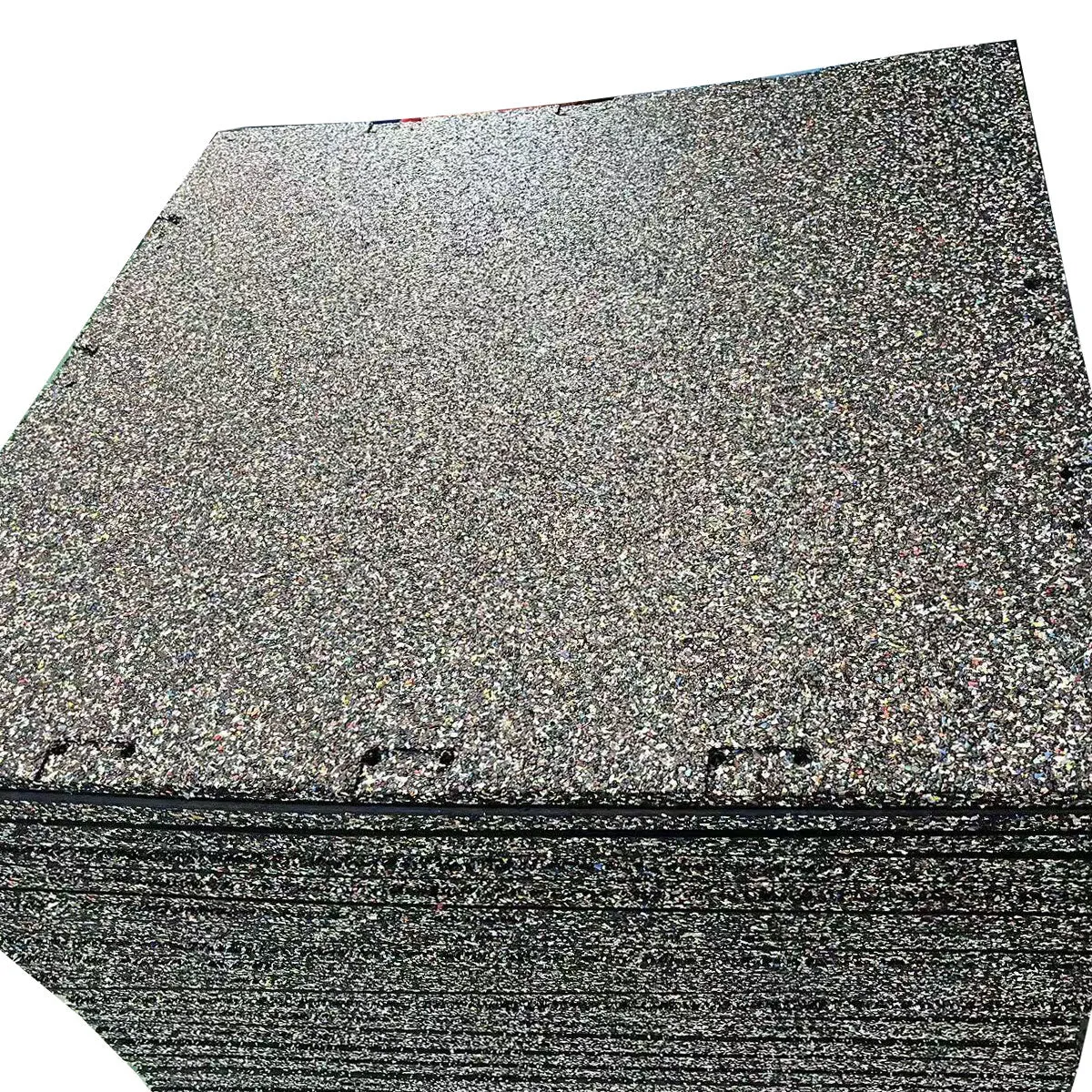 20mm EPDM Flat Bottom Rubber Gym Flooring - Black - with Connectors
