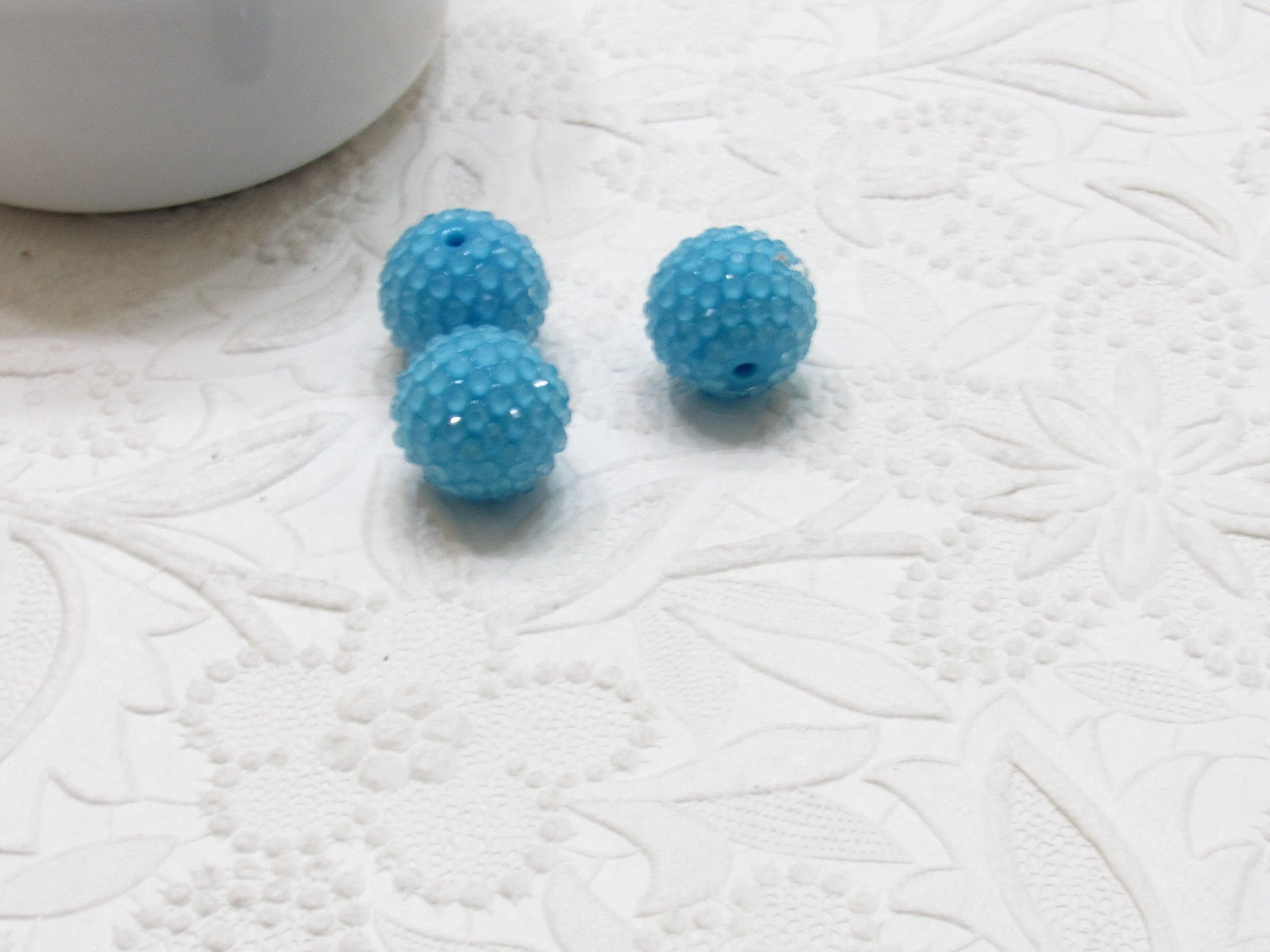 20mm Turquoise Rhinestone Beads, Clear Rhinestone Bubblegum Bead, Chunky Bubblegum Beads, Blue Beads, Acrylic Beads, Round  Bead