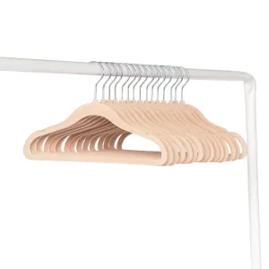 3 sprouts velvet non-slip hangers 15pk - hazelnut