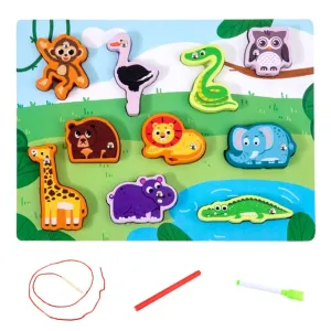 4IN1 Chunky Magnetic Wooden Lacing Puzzle