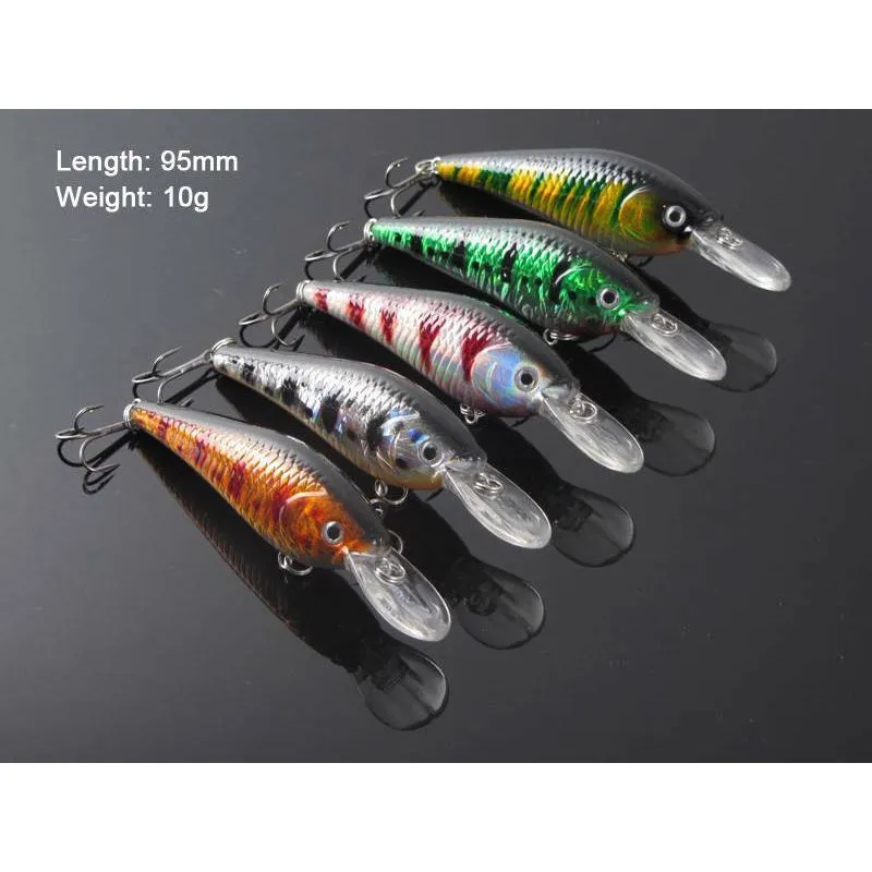 5 x Mullet Minnow Crankbaits 95mm 10g Fishing Tackle / B