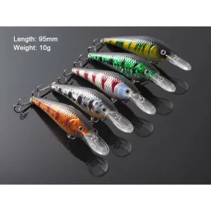 5 x Mullet Minnow Crankbaits 95mm 10g Fishing Tackle / B