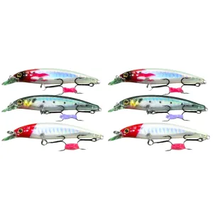 6 X Masterpro Minnow Lures 7.0cm 5.5g  Deth 0.5m on 3 Colours Fishing Tackle