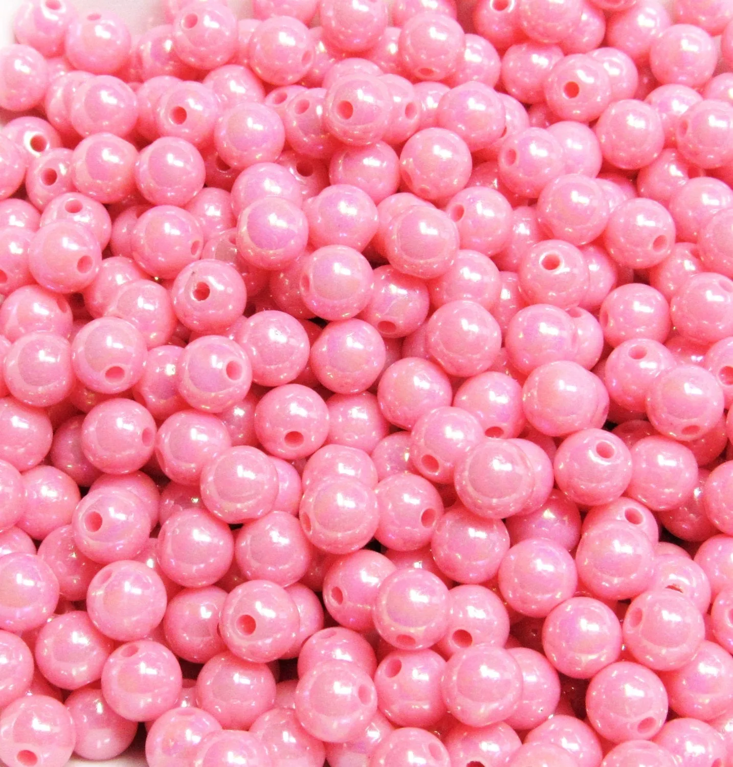 8mm AB Pink Bubblegum Beads, Aurora Borealis Beads, Gumball Beads, Chunky Necklace Supply Beads, Fairy Kawkii AB Beads, Bubblegum Beads