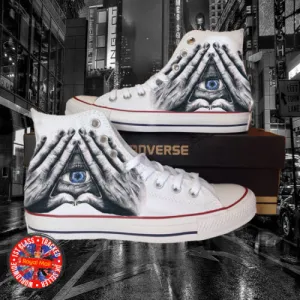 All Seeing Third Eye All Star Converse Unisex Hi Tops