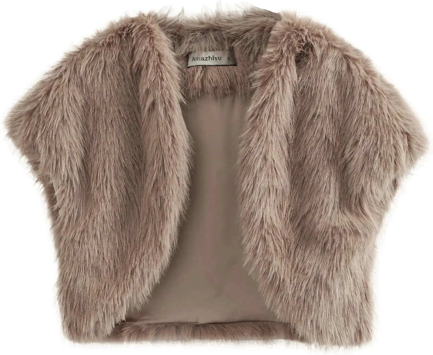 Amzhiyu Women Faux Fur Bolero Shrug