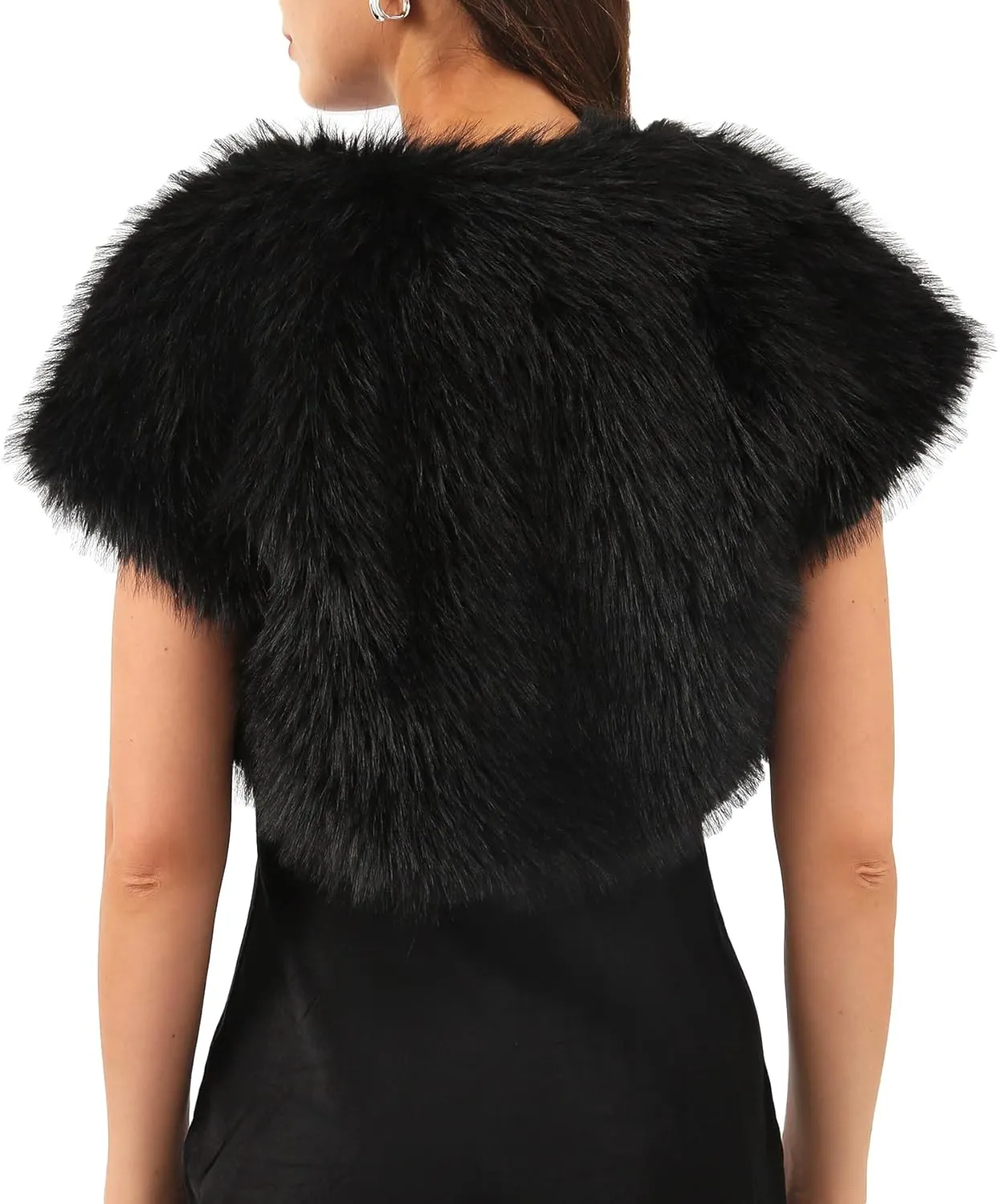 Amzhiyu Women Faux Fur Bolero Shrug