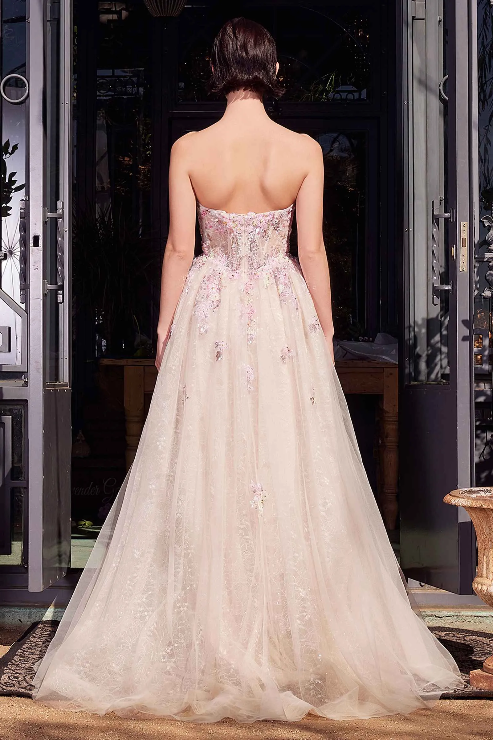 Andrea & Leo A1468 Summer Garden Applique A-Line Gown