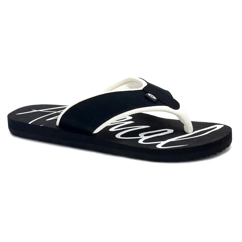 Animal Womens Swish Logo Flip Flops  - Black