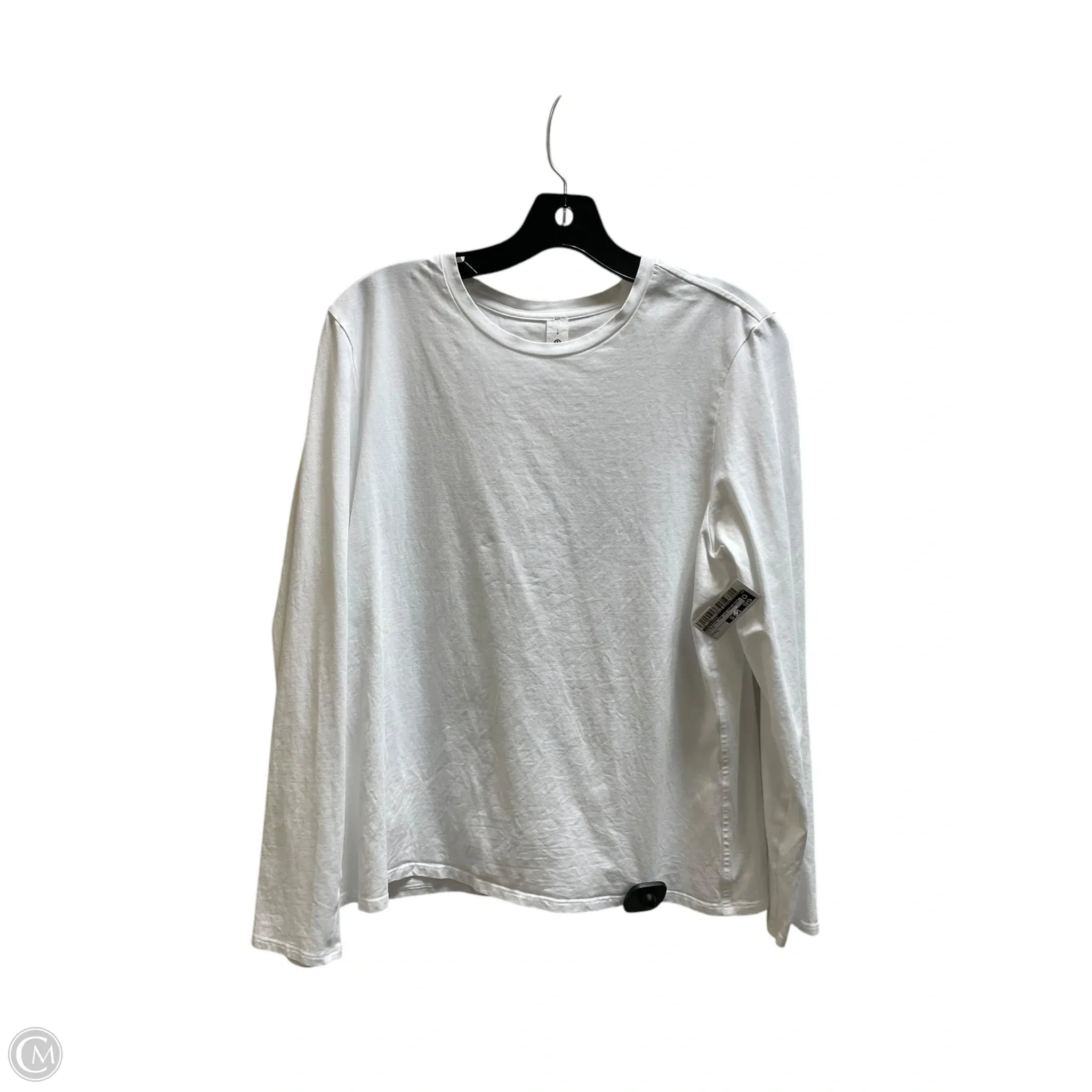 Athletic Top Long Sleeve Crewneck By Lululemon In White, Size: L