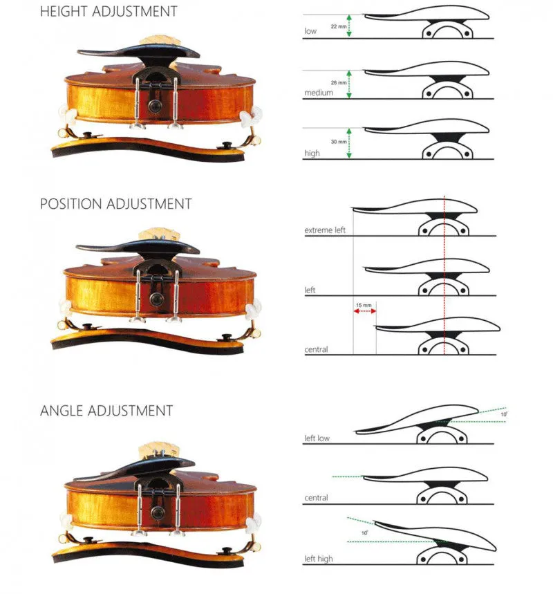 'Augustin' 3D Adjustable Violin Chinrest, 4/4