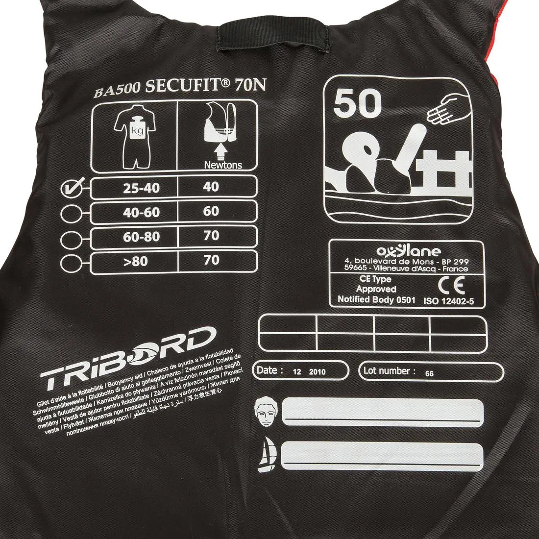 BA500 70 N kayaking buoyancy vest