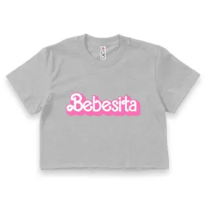 'Bebecita' Crop Top Shirt - Athletic Grey - Premium Ring-Spun Cotton