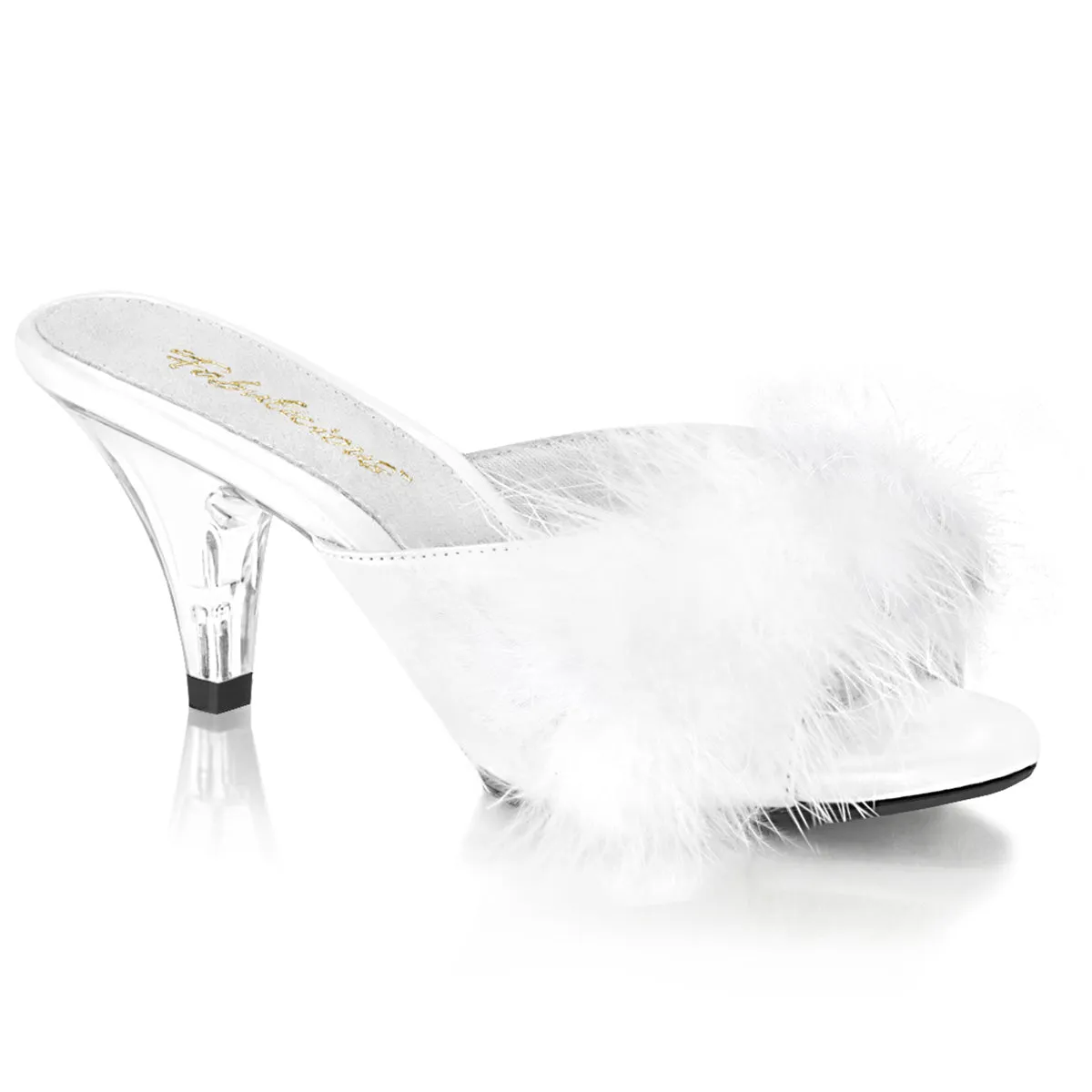 BELLE-301F  White Pu-Fur/Clear
