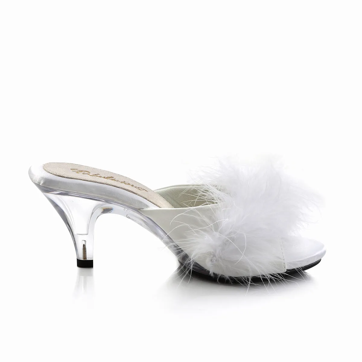 BELLE-301F  White Pu-Fur/Clear