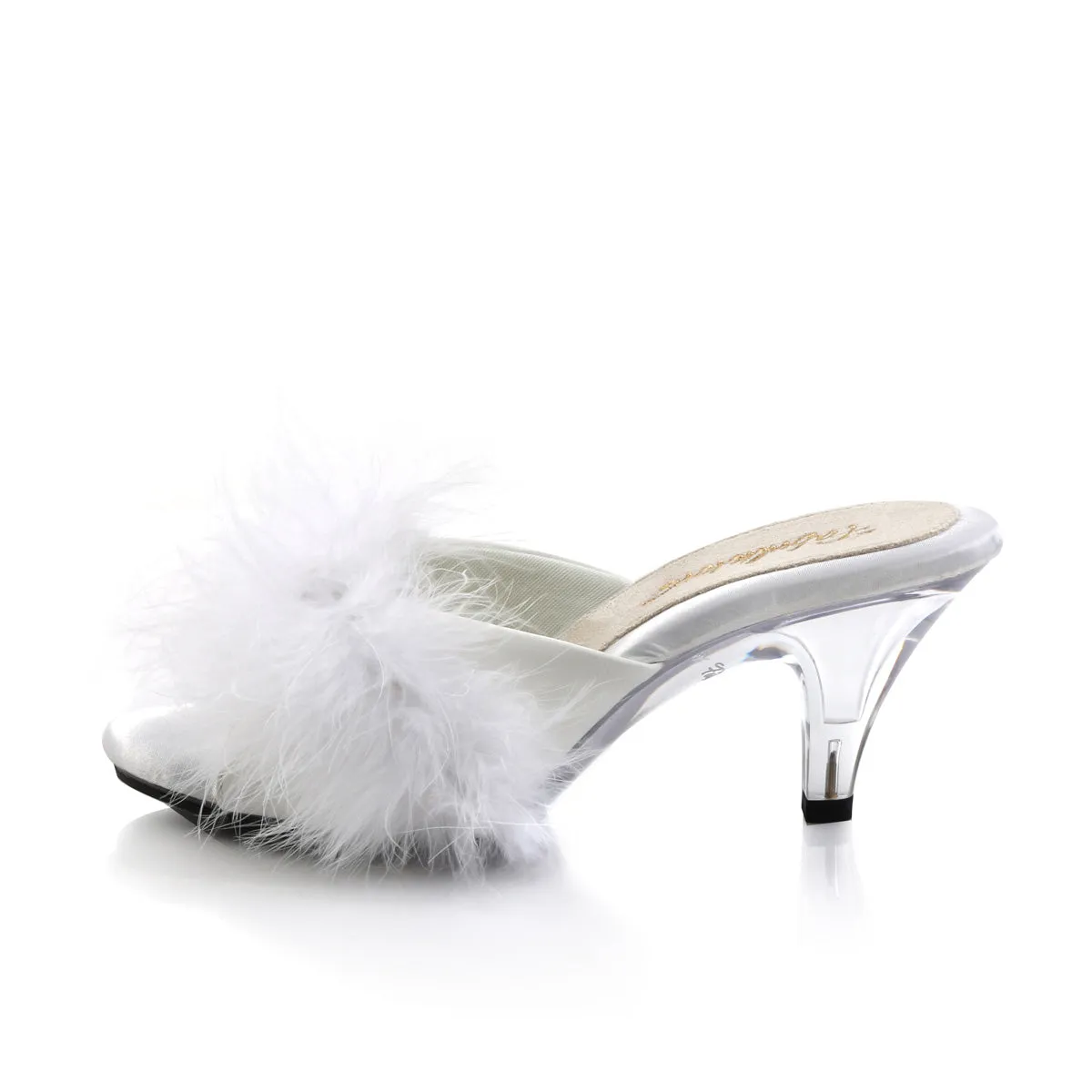 BELLE-301F  White Pu-Fur/Clear
