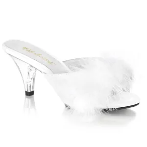 BELLE-301F  White Pu-Fur/Clear