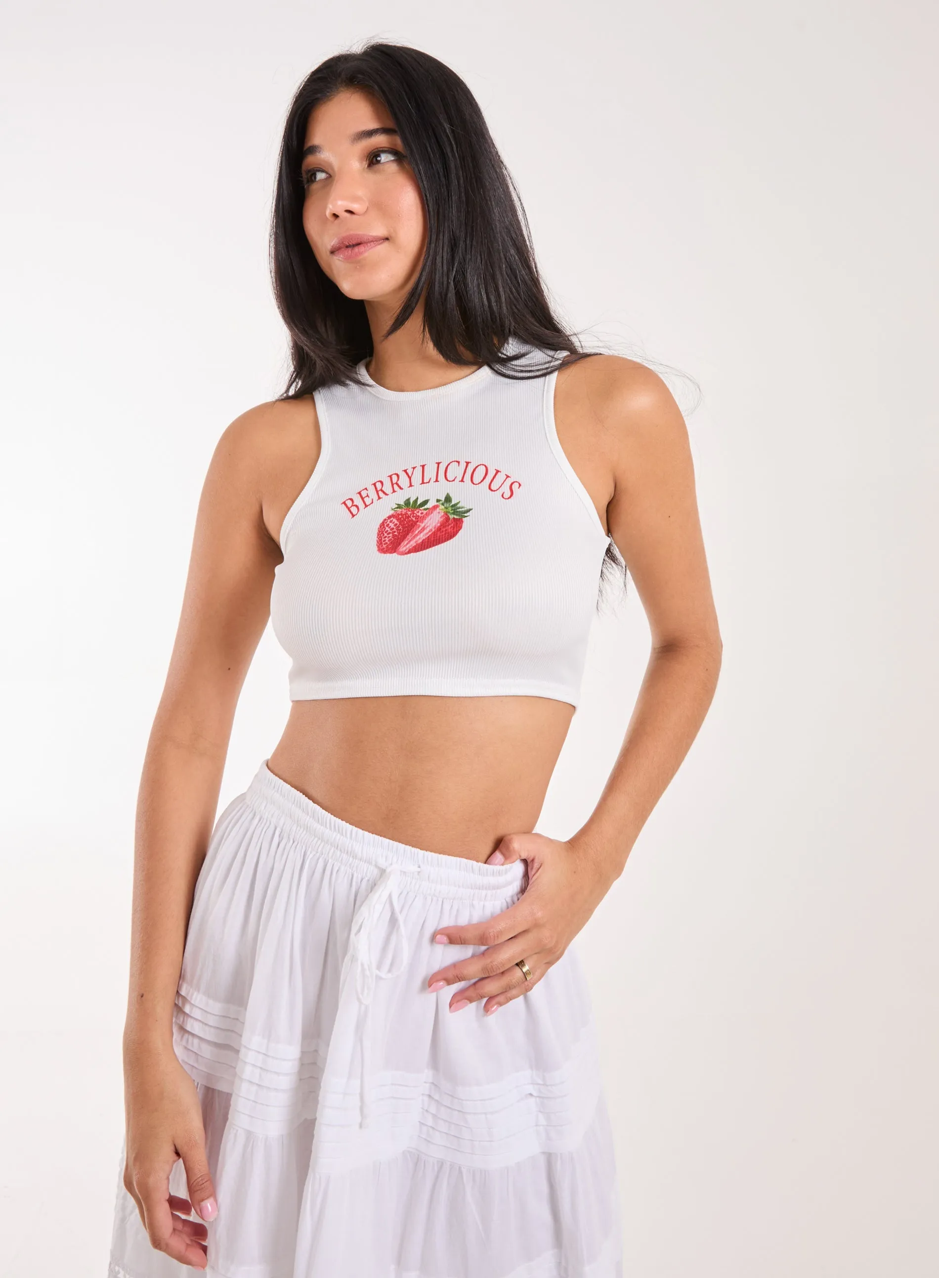 Berrylicious Strawberry Print Vest