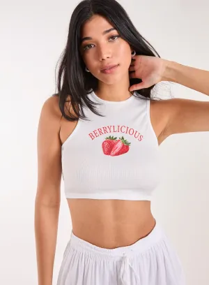 Berrylicious Strawberry Print Vest