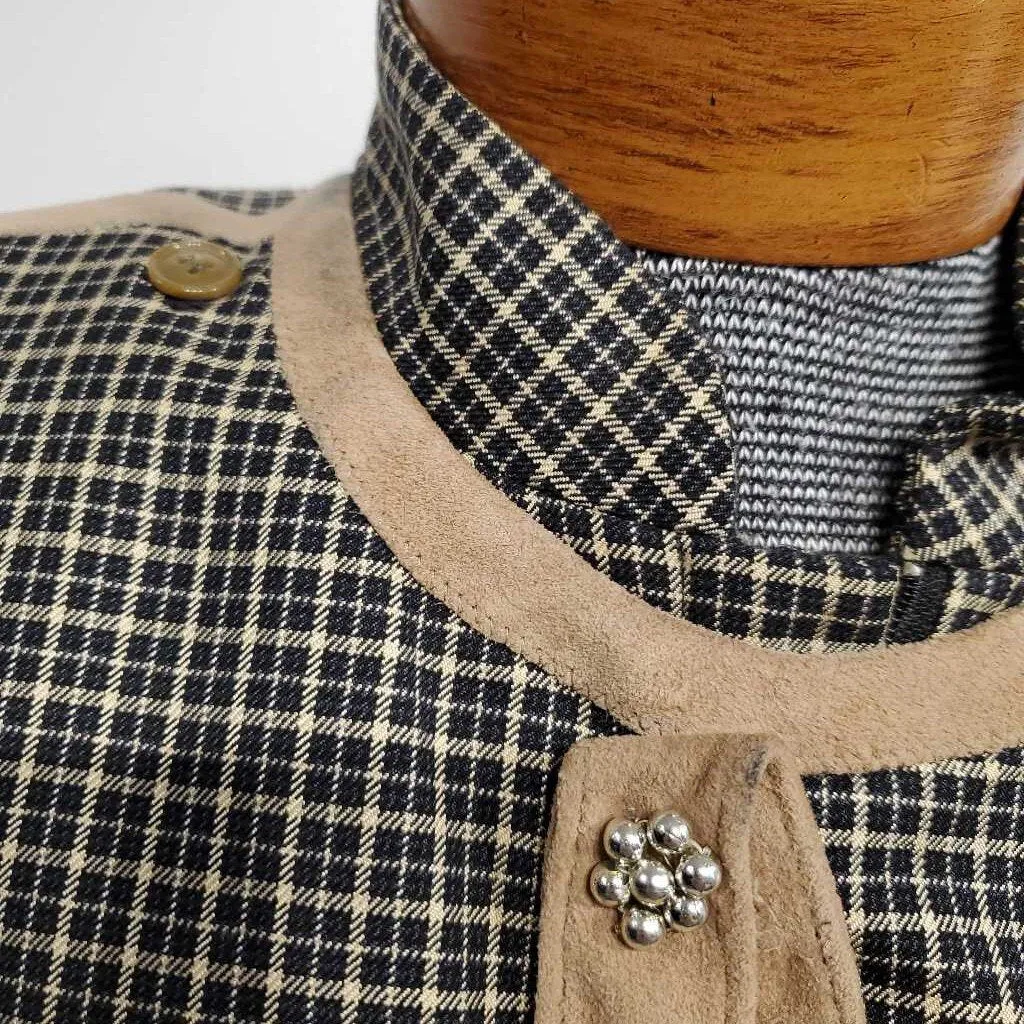 Black and Tan Square Western Top