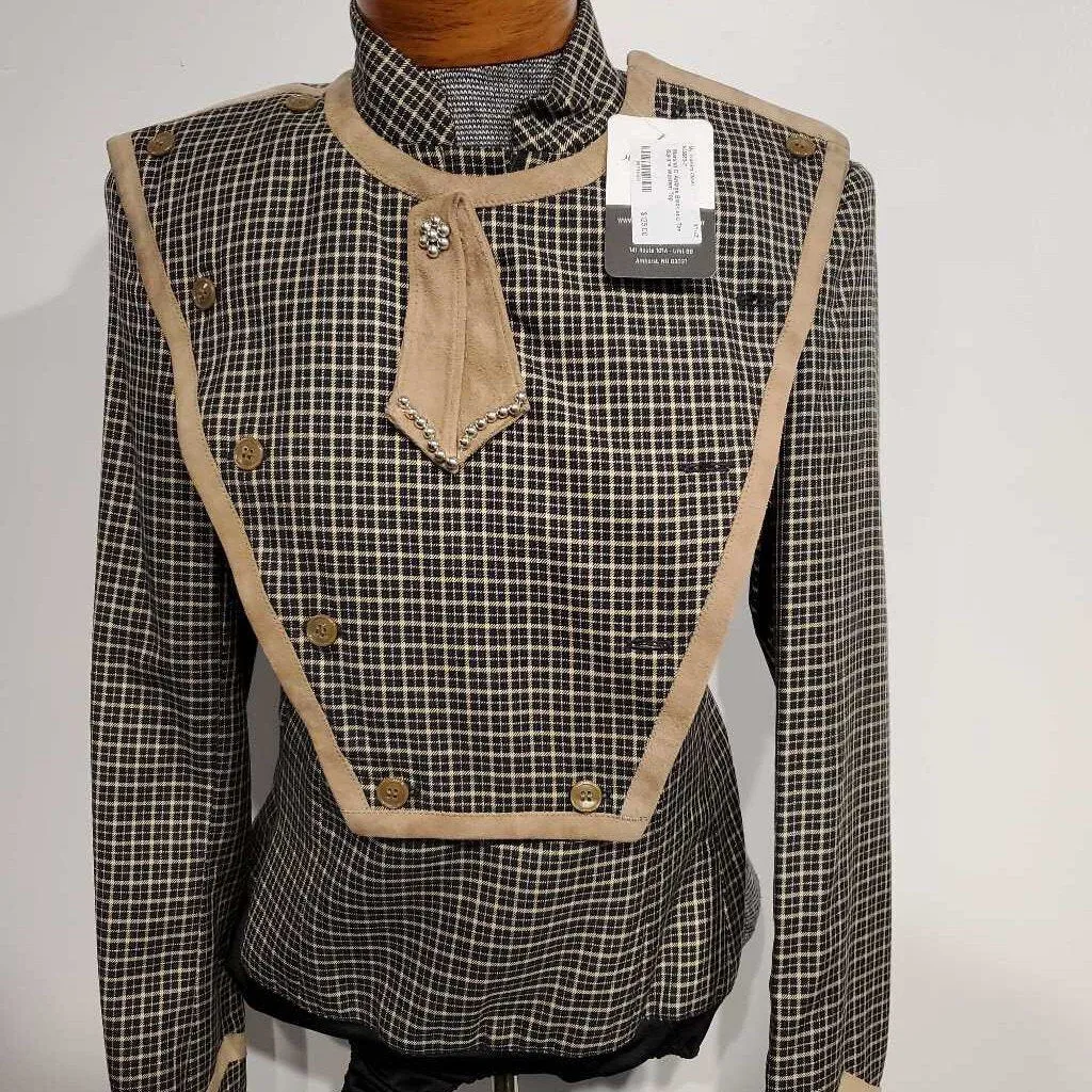Black and Tan Square Western Top