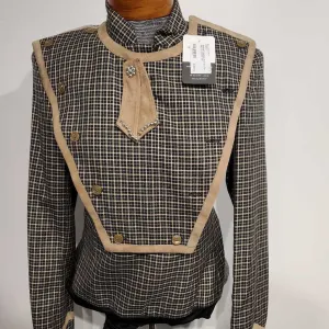 Black and Tan Square Western Top