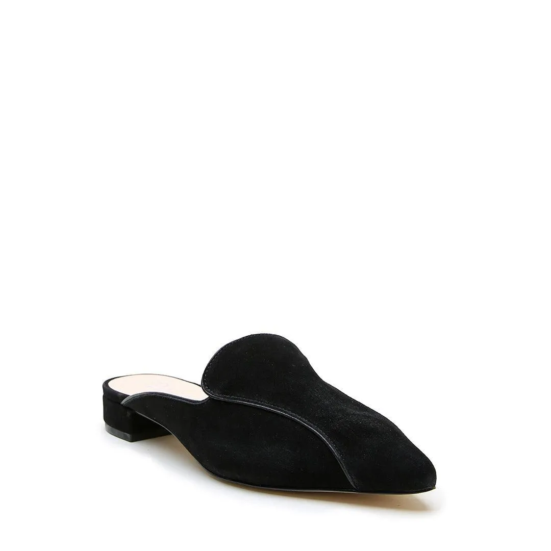 Black Suede Pointed Loafer