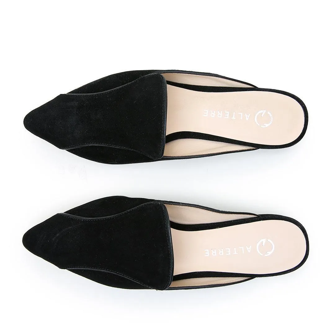 Black Suede Pointed Loafer