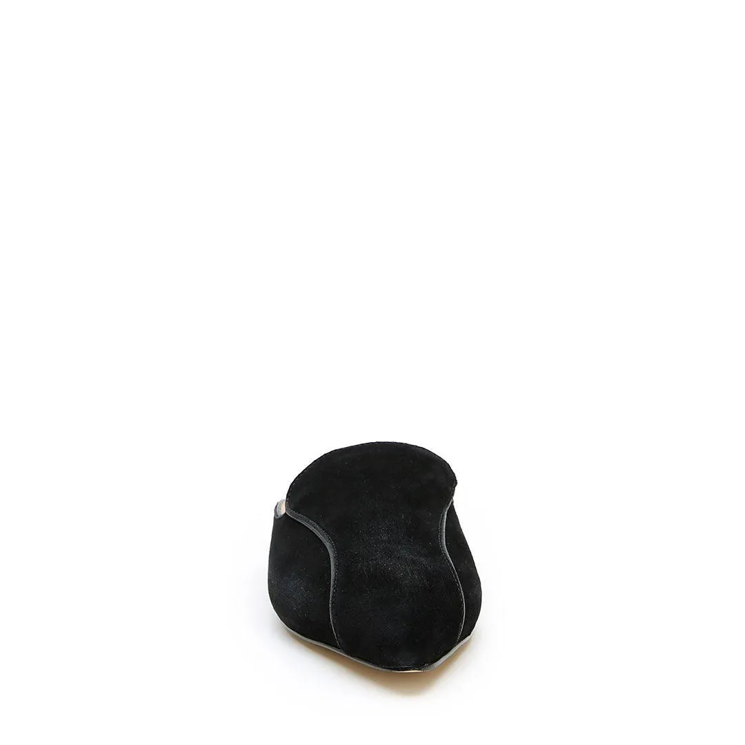 Black Suede Pointed Loafer
