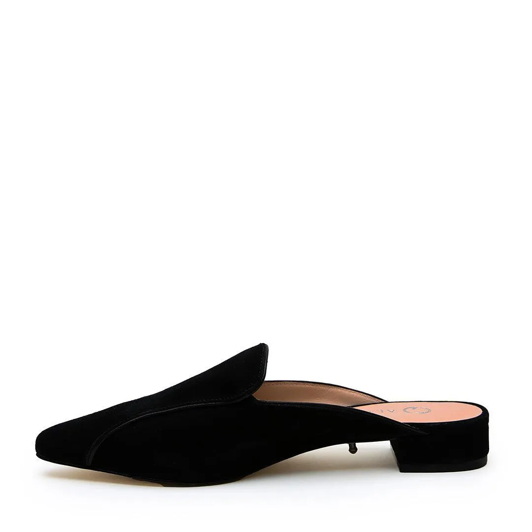 Black Suede Pointed Loafer