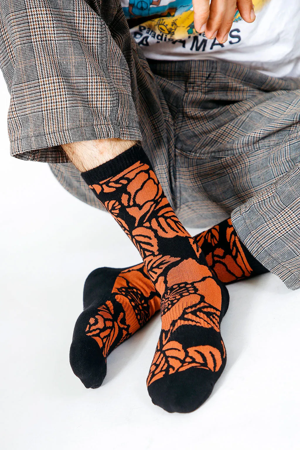 Bloom Floral Print Crew Sock