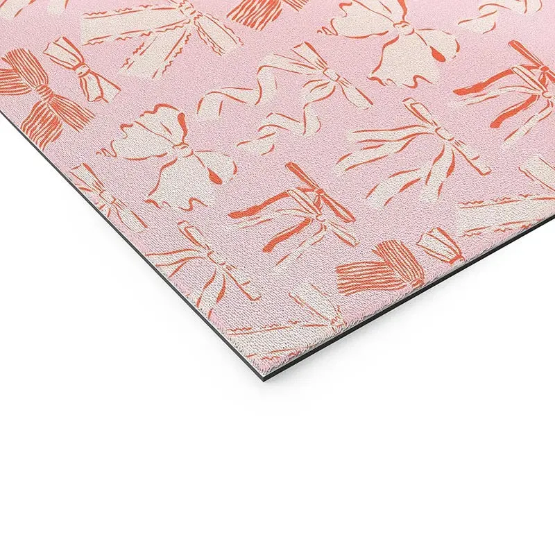 Bows in Pink and Cream Welcome Mat