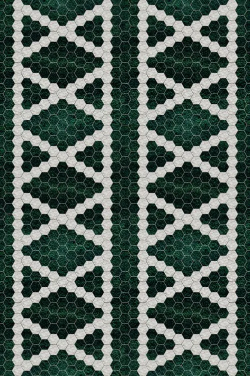 C H Designs "Havier Castle" Vinyl Floorcloth - Spicher & Co.