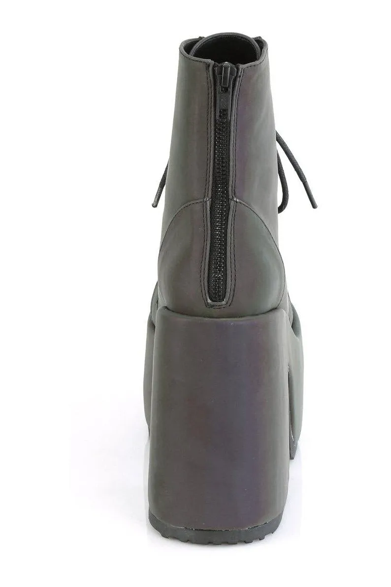 CAMEL-203 Ankle Boot | Green Faux Leather