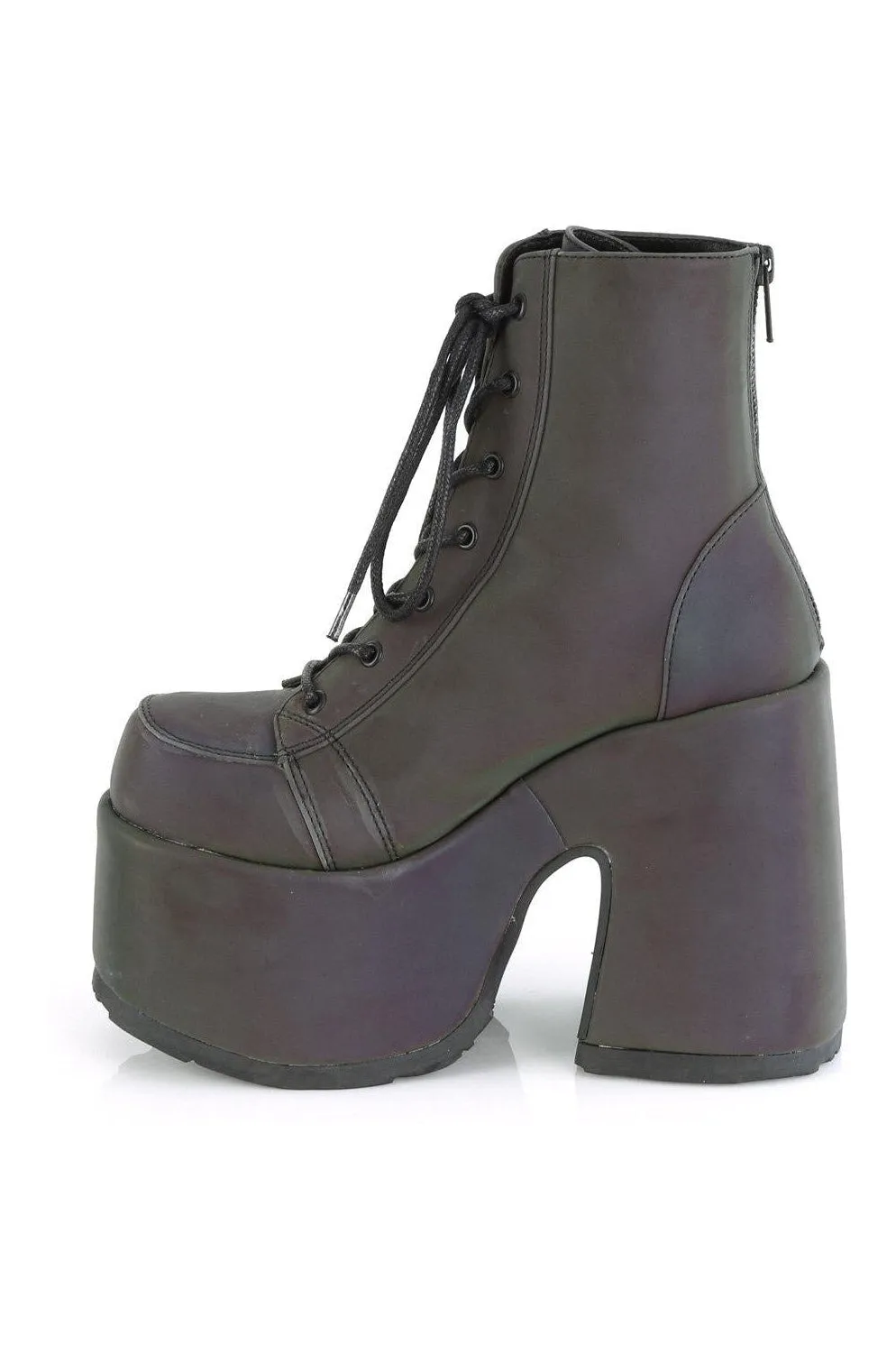 CAMEL-203 Ankle Boot | Green Faux Leather