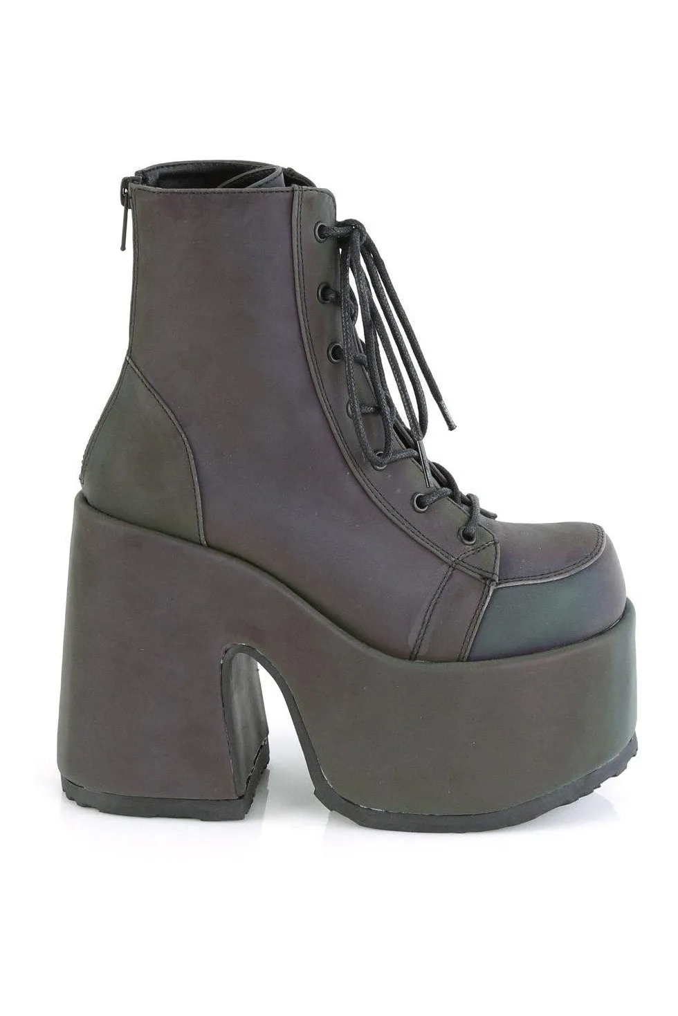 CAMEL-203 Ankle Boot | Green Faux Leather