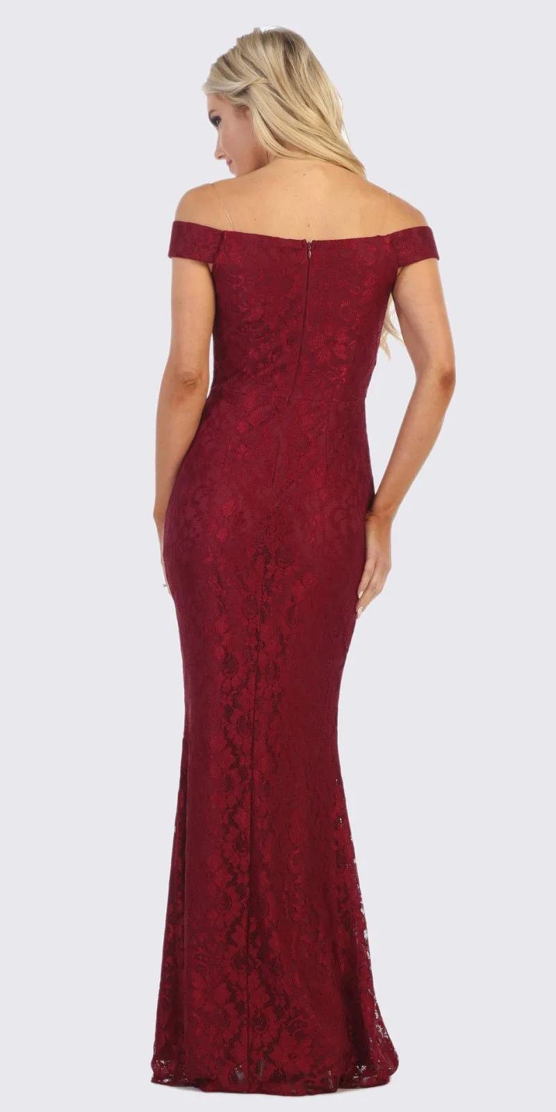 Celavie 6409 Off-Shoulder Lace Mermaid Long Dress