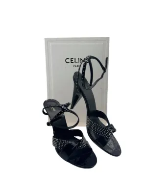 Celine Embellished Twist Heel Sandals Women's size 40 = US 10