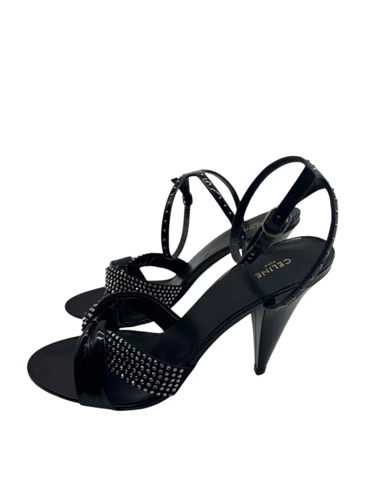 Celine Embellished Twist Heel Sandals Women's size 40 = US 10