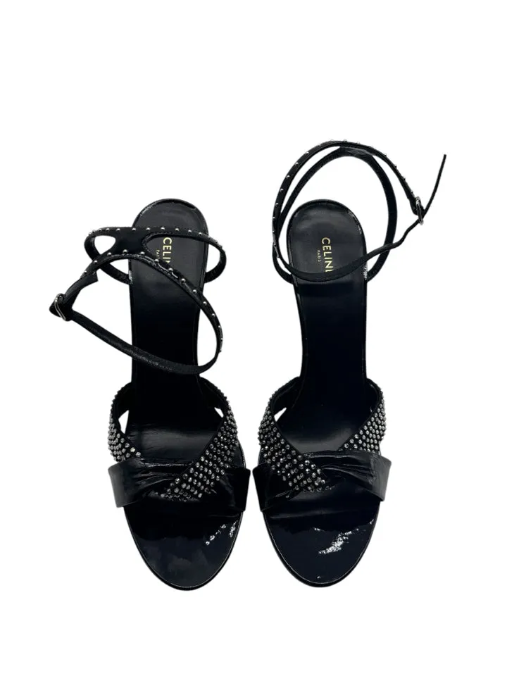 Celine Embellished Twist Heel Sandals Women's size 40 = US 10