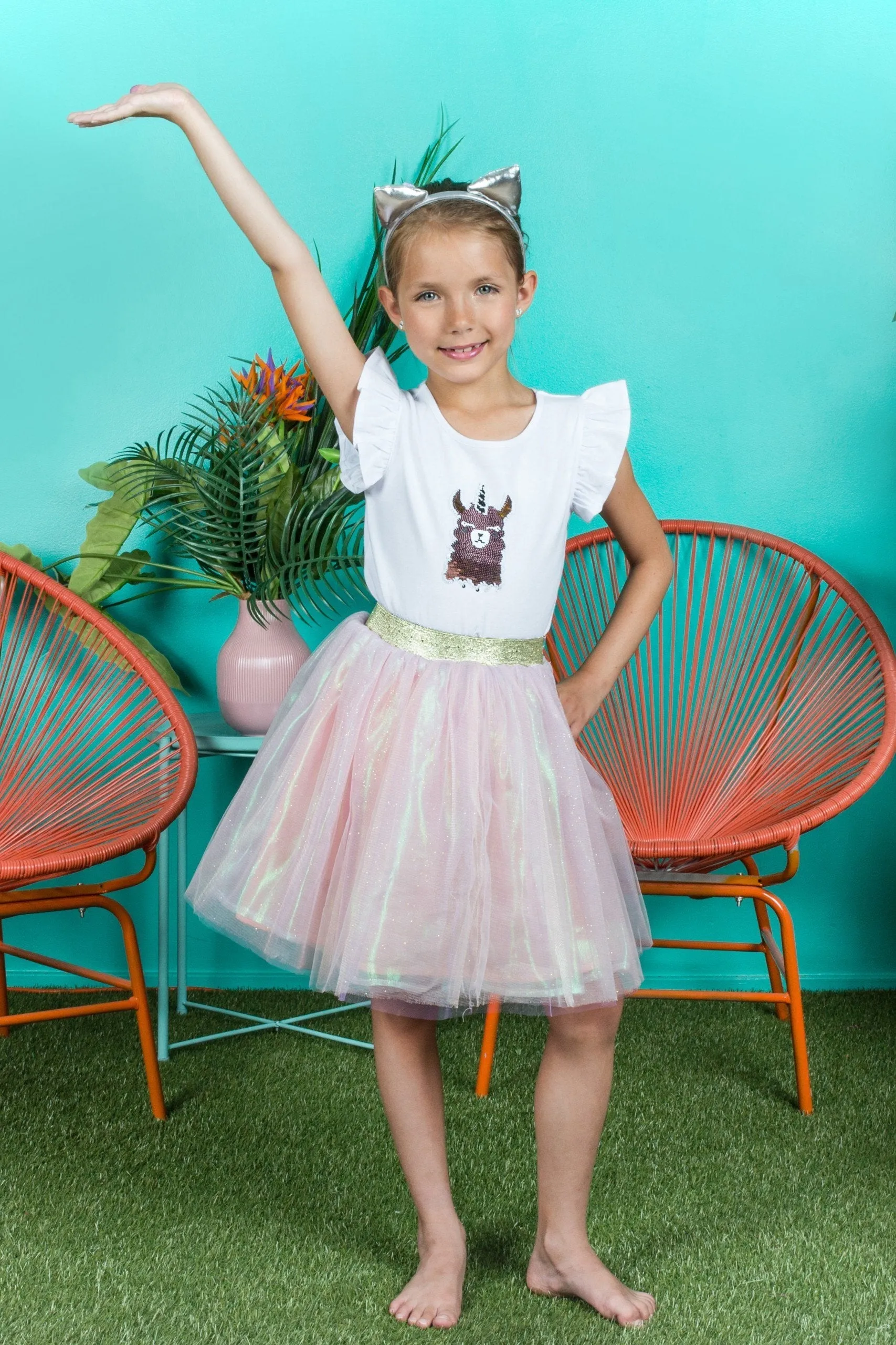 CH-TS102- Llama-corn Flip Sequin Shirt