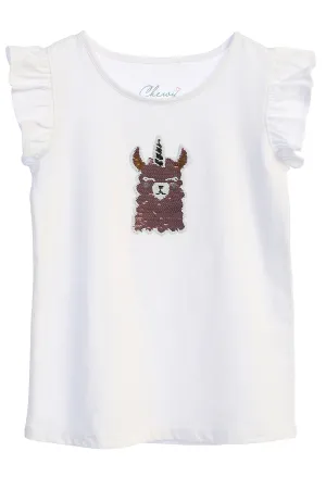 CH-TS102- Llama-corn Flip Sequin Shirt