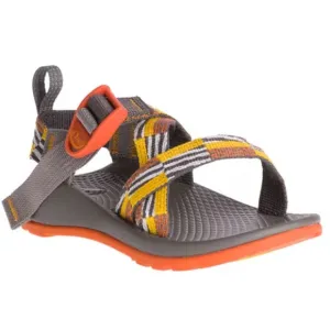 CHACO Kids Z1 Ecotread Sandals in Scattered Poppy Orange &amp; Gray