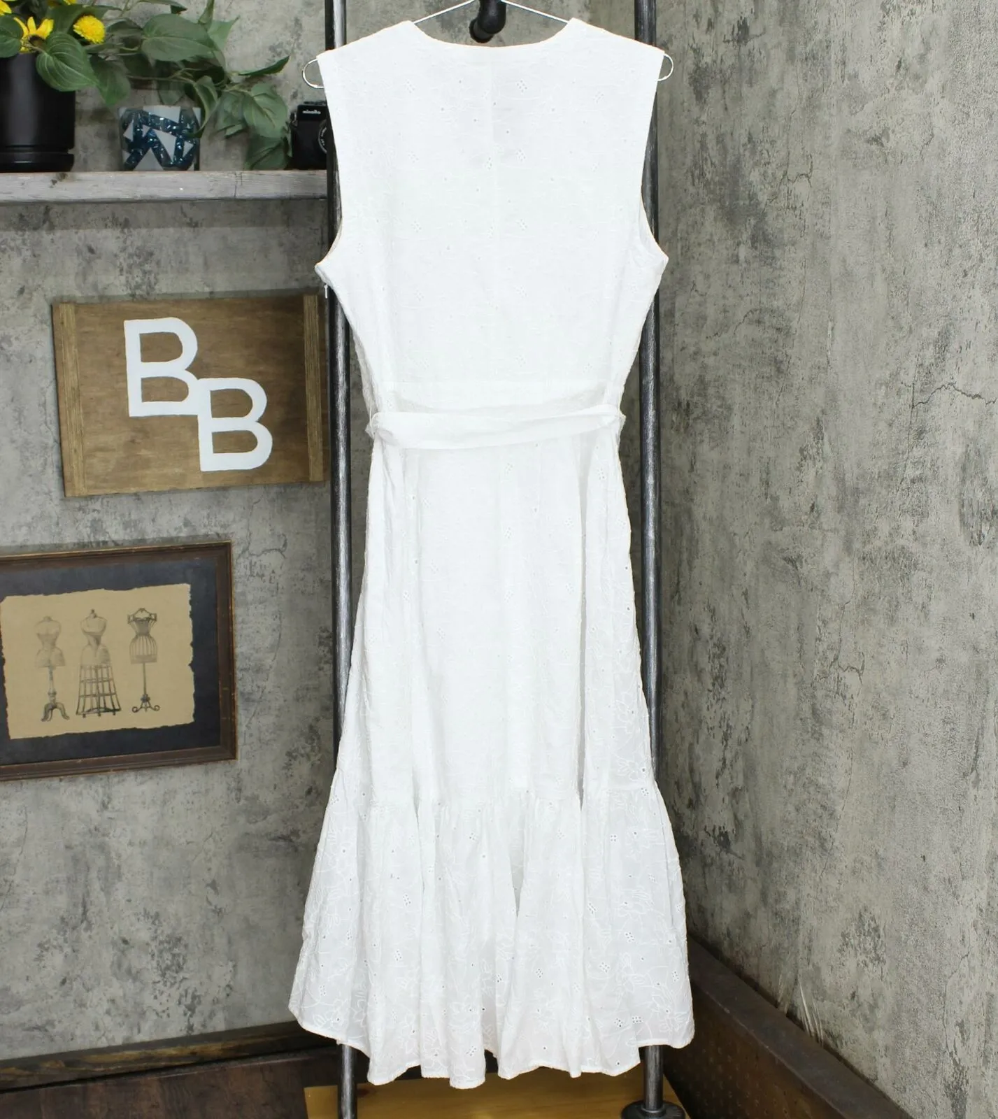 Charter Club Cotton Eyelet Flounce Wrap Dress Bright White 12