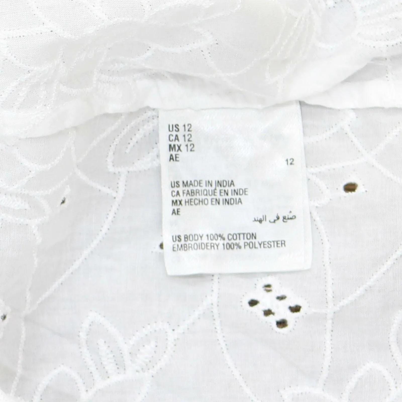 Charter Club Cotton Eyelet Flounce Wrap Dress Bright White 12