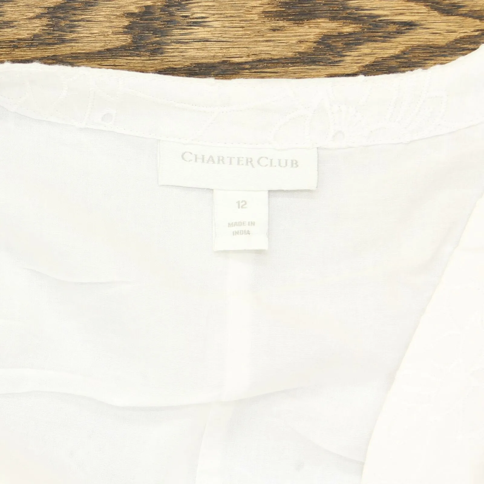 Charter Club Cotton Eyelet Flounce Wrap Dress Bright White 12