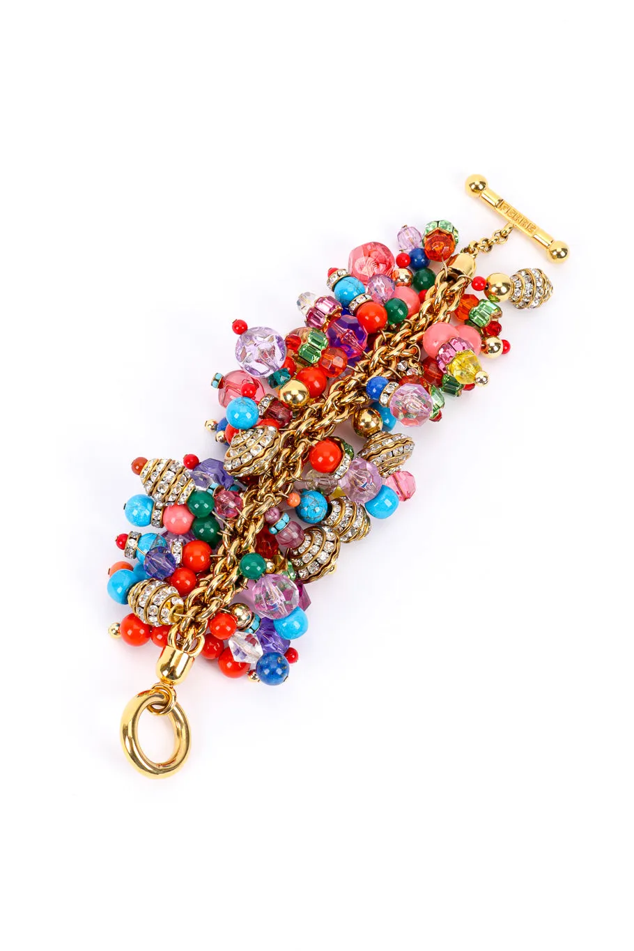 Chunky Beaded Charm Bracelet