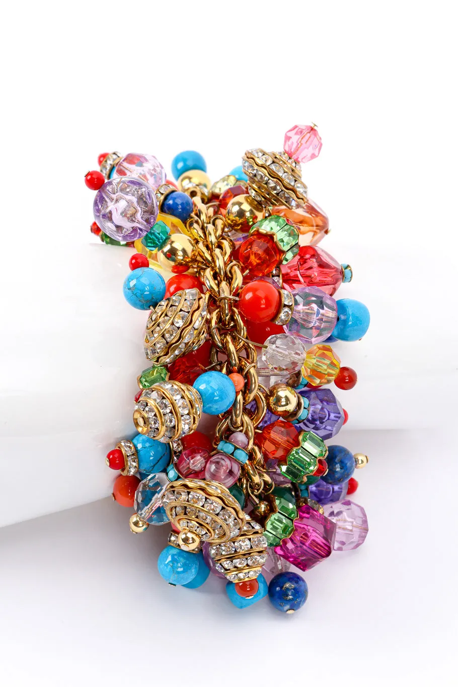 Chunky Beaded Charm Bracelet