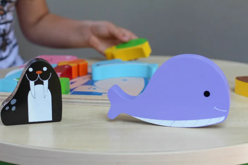 Chunky Wooden Puzzle & Stacker Toys - Sea Creatures