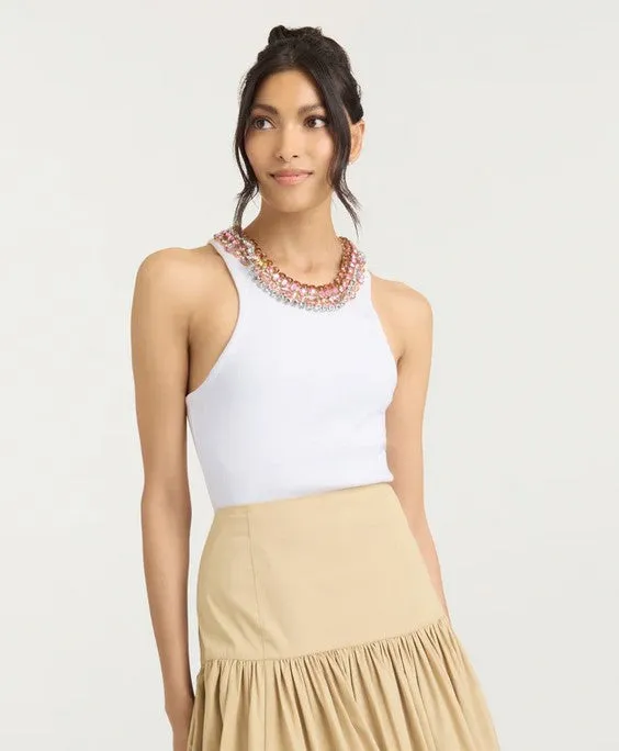 Cinq a Sept Lizzie Chunky Necklace Tank - Multi